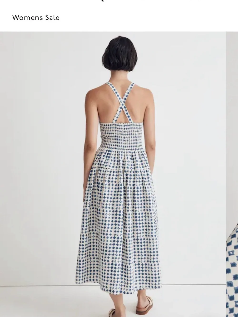 Madewell White and Navy Blue Patterned Maxi Dress - Picture 3 of 7